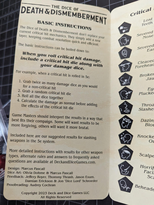 Critical Hit and Fumble Dice
