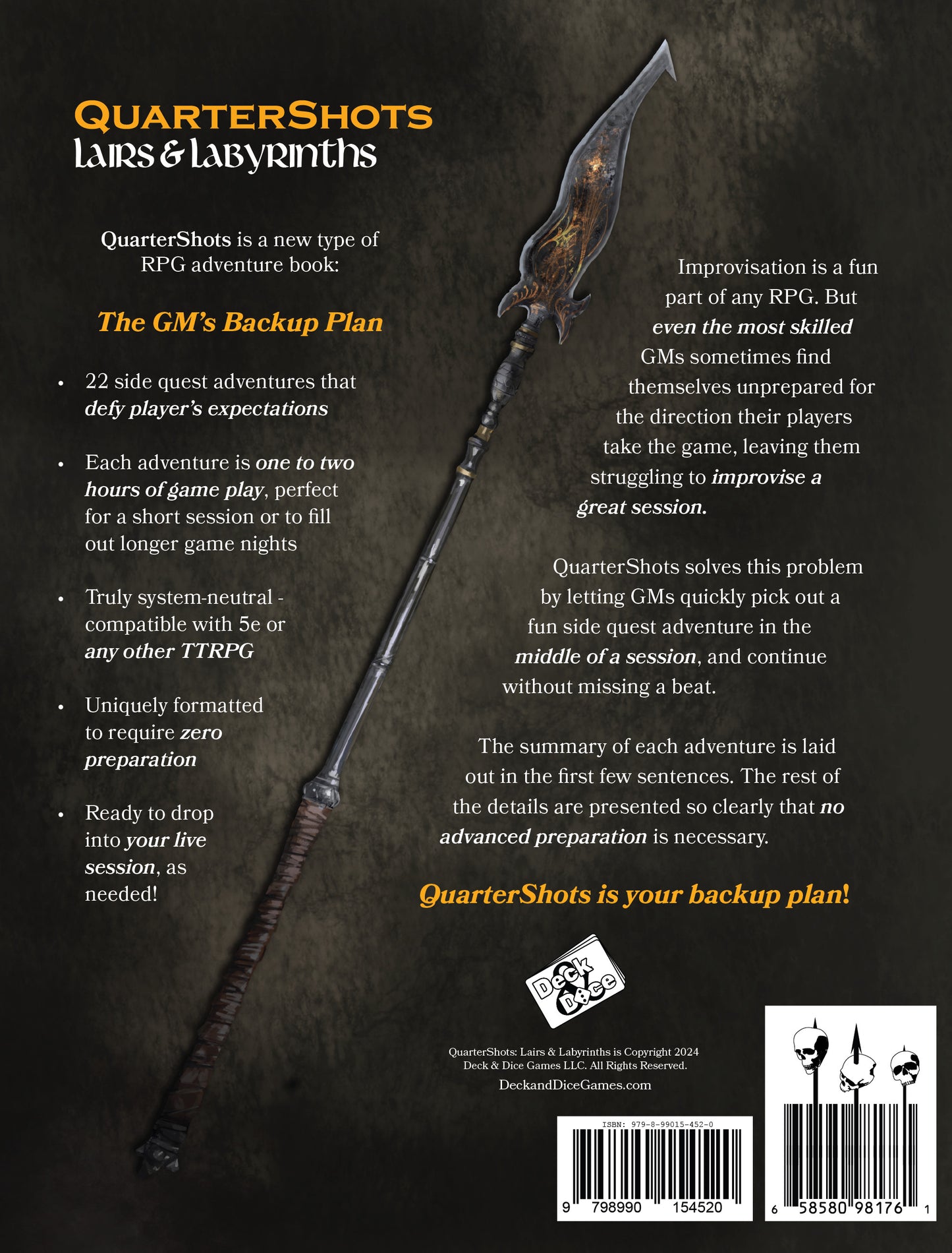 QuarterShots: Lairs & Labyrinths Physical Book